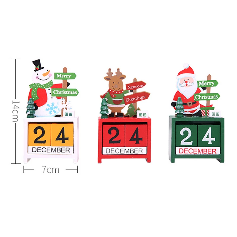 Деревянный Календарь счастливый Рождественский Адвент-календарь Новогоднее украшение натальный Noel Navidad подарки Рождественские украшения для дома