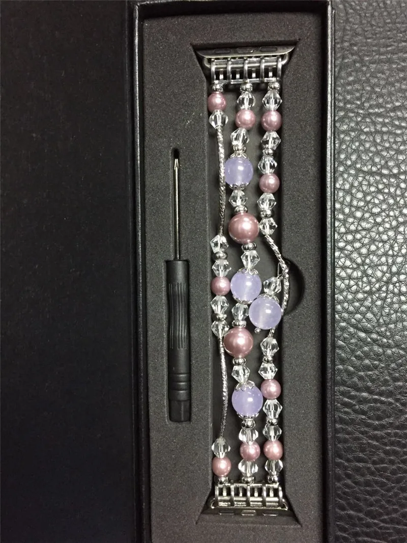 Luxury Agate Design Cord Strap Agate Band for Apple Watch Band Series 3/2/1 With Connection Adapter Woman Fashion Style Luxury Agate Design Cord Strap Agate Band for Apple Watch Band Series 3/2/1 With Connection Adapter Woman Fashion Style