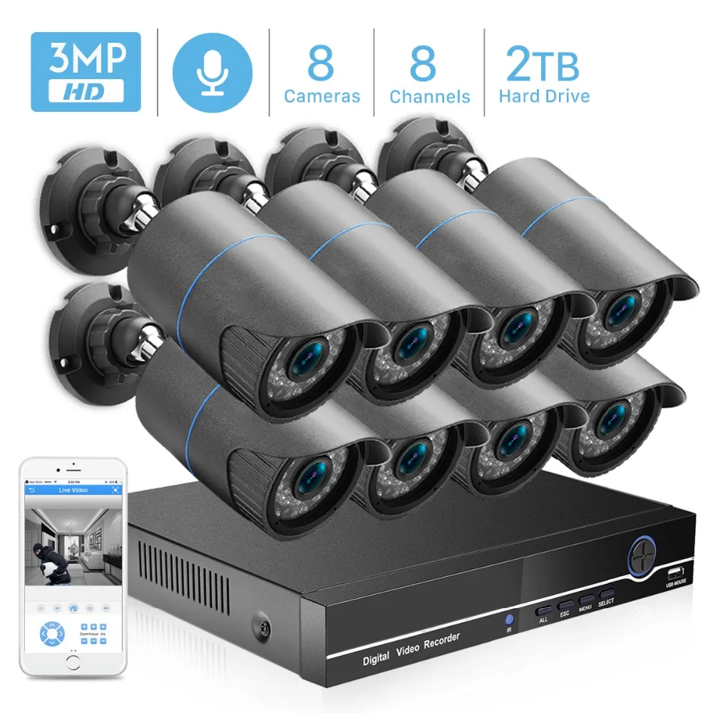 Система видеонаблюдения 8 каналов 4 МП POE NVR|Система наблюдения| |