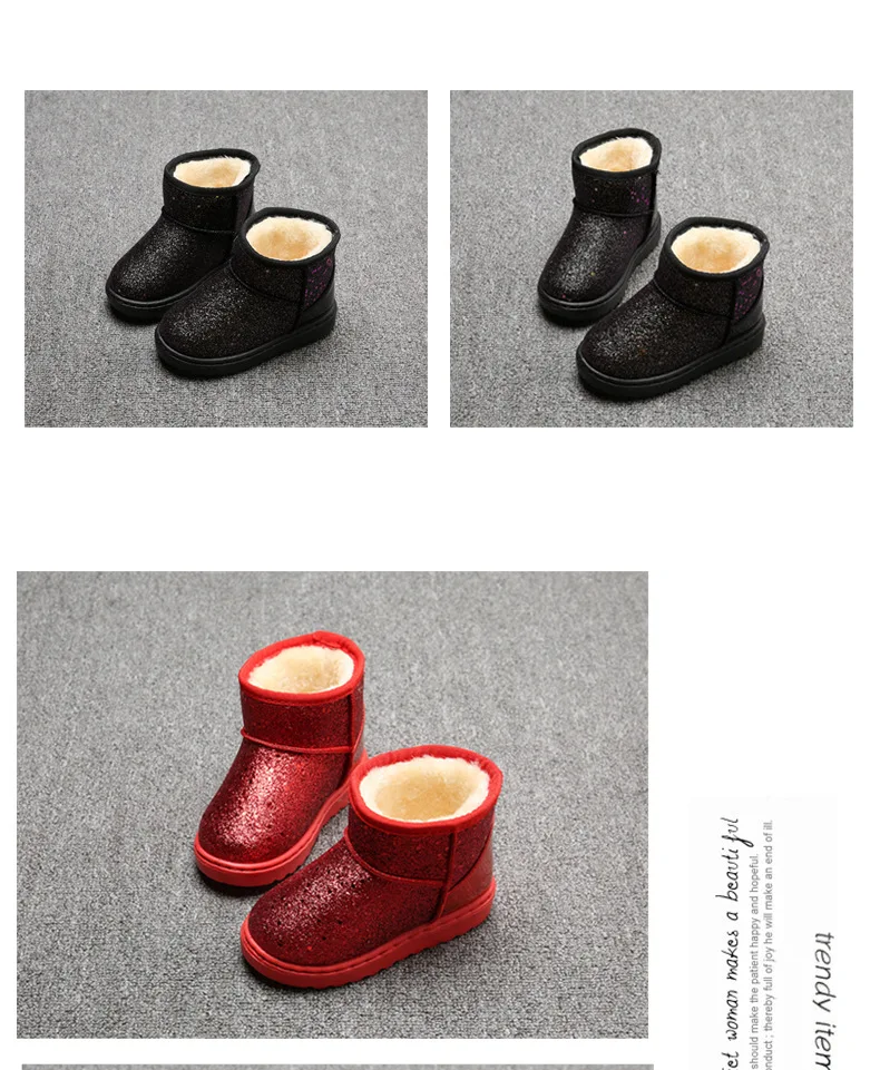 Новинка года; сезон осень-зима; детские зимние ботинки для малышей; ботинки для девочек; ботинки с блестками для мальчиков-подростков; детская хлопковая обувь; зимняя обувь; B10131