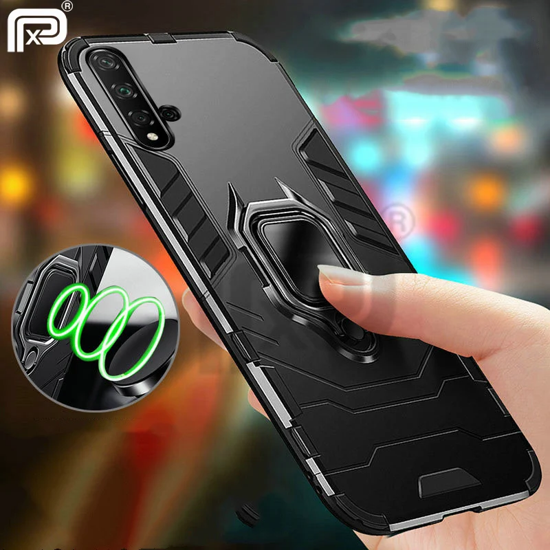 

For Huawei Nova 5T Case Ring Holder Armor Back Cover For Huawei Nova 5 T Case Finger Ring Shockproof Fundas
