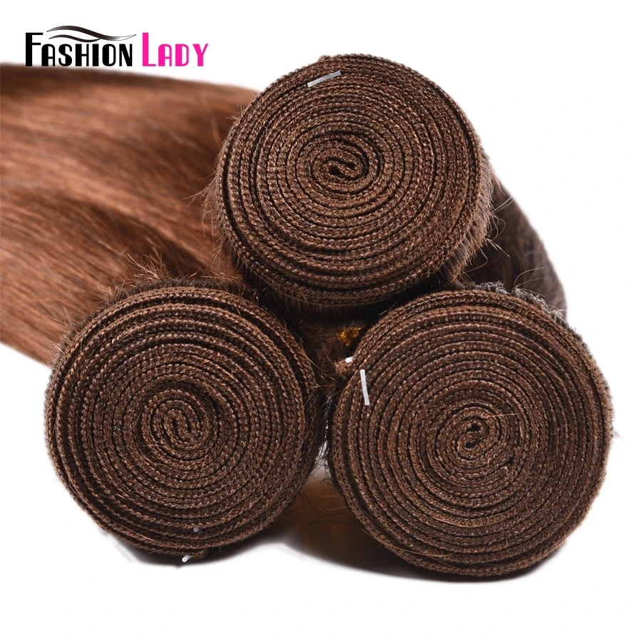 Модные женские предварительно Цветной Пряди человеческих волос для наращивания коричневый #4 перуанские прямые волосы 1/3/4 Комплект в