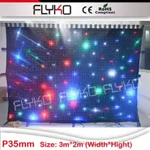 Рождественские огни гибкий Высокое разрешение P35mm led видео занавес Flightcase