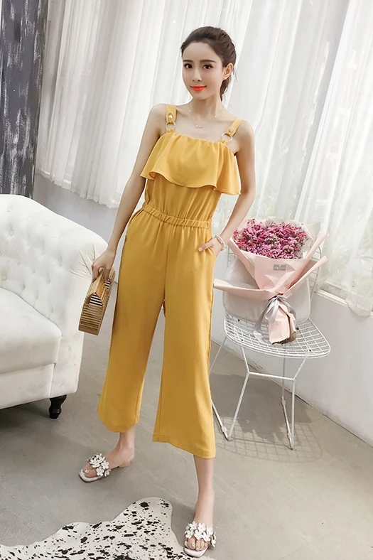 Korean Style 2019 New Women Jumpsuits High Waist Casual Black Woman Bodysuit Rompers Womens Jumpsuit Combinaison Femme Korean Style 2019 New Women Jumpsuits High Waist Casual Black Woman Bodysuit Rompers Womens Jumpsuit Combinaison Femme