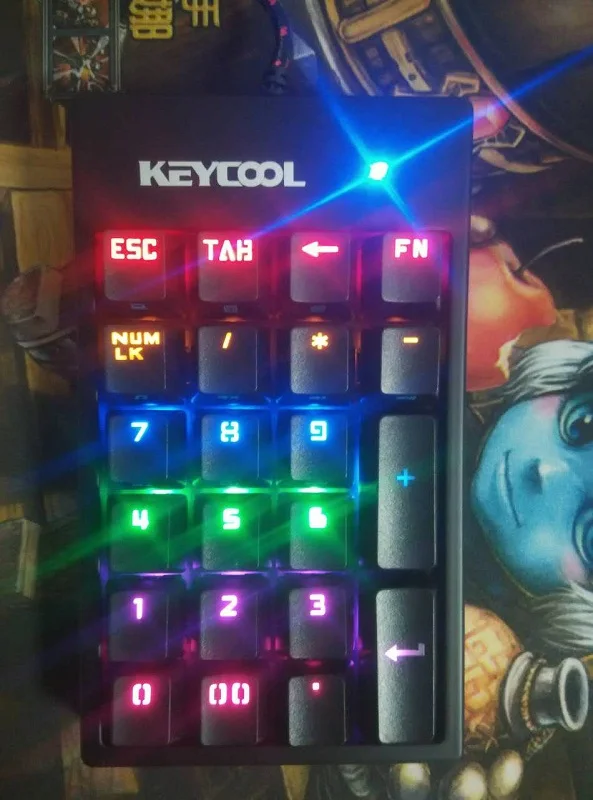 Keycool 22-key NUMPAD цифровой Коврик десять клавиш механическая клавиатура банк pad kailh mx синие переключатели клавиатура Радуга светодиодный