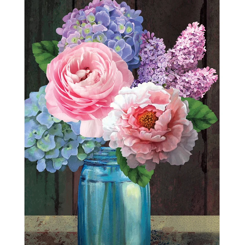 

Happymems DIY 5D Round Hydrangea-Lilac-Art Diamond Painting Full Square Craft Flower Diamond Painting