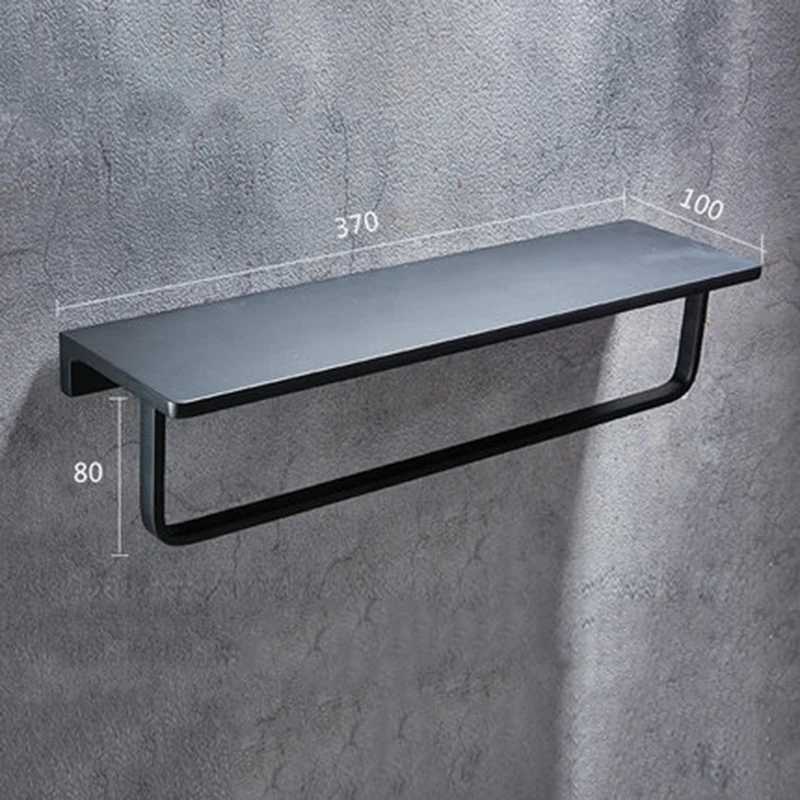 

Black Towel Shelf Bathroom Towel Holder Wall-mounted Towel Rack Bath Towel