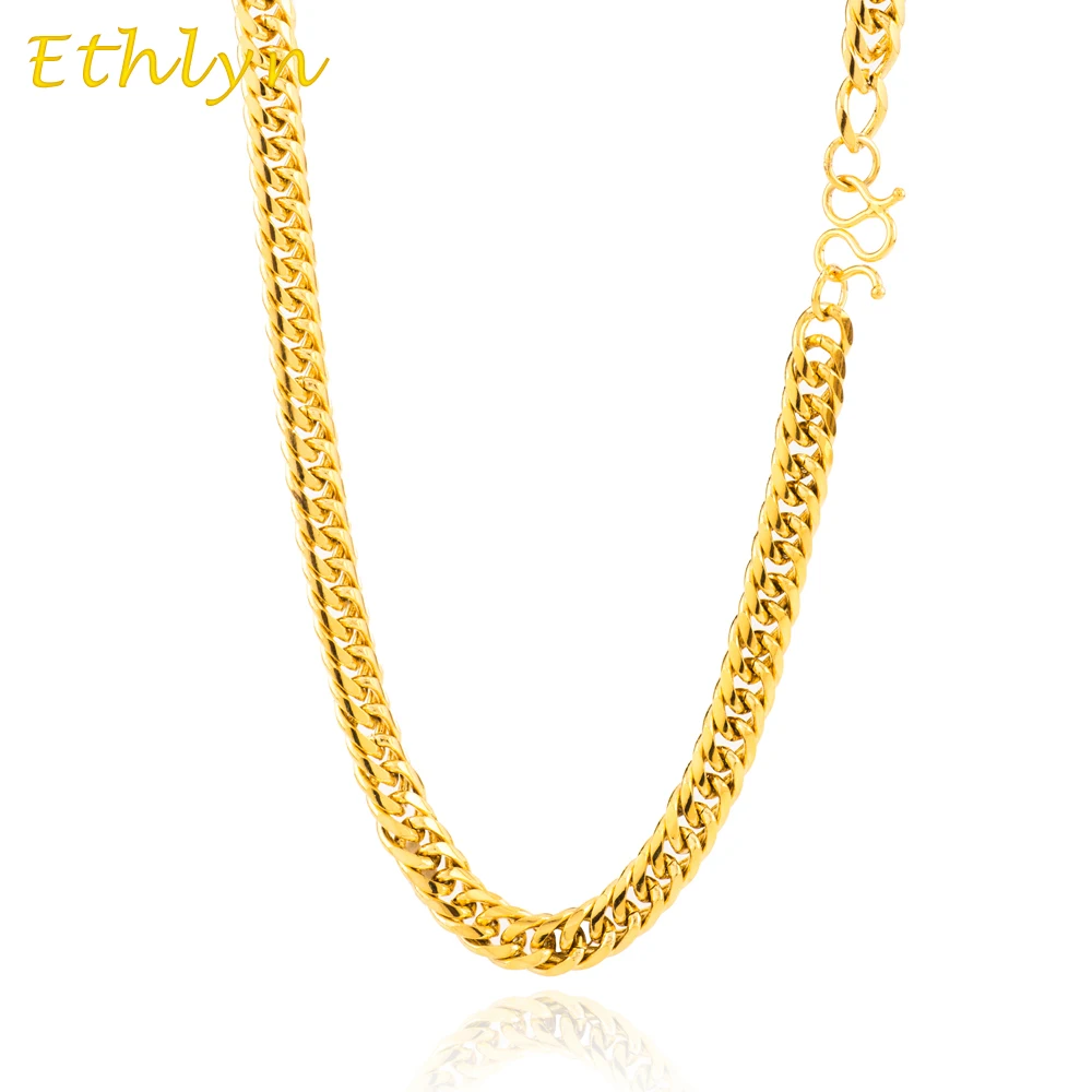 Цепь из Фигаро Ethlyn W ширина 8 мм Золотое классическое мужское ожерелье хорошее