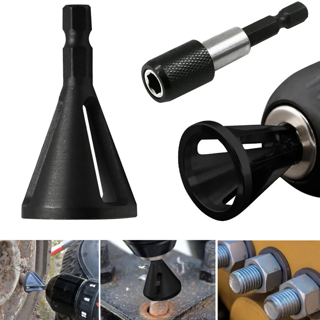 

High Quality Stainless Steel Deburring External Chamfer Tool Hex Shank Knurled Post Drill Bit Remove Burr Silver