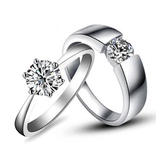 125ct nscd lovely diamond rings for lovers genuine 925 sterling silver platinum plated couple - Wedding Rings For Couples 125ct nscd lovely diamond rings for lovers genuine 925 sterling silver platinum plated couple - Wedding Rings For Couples