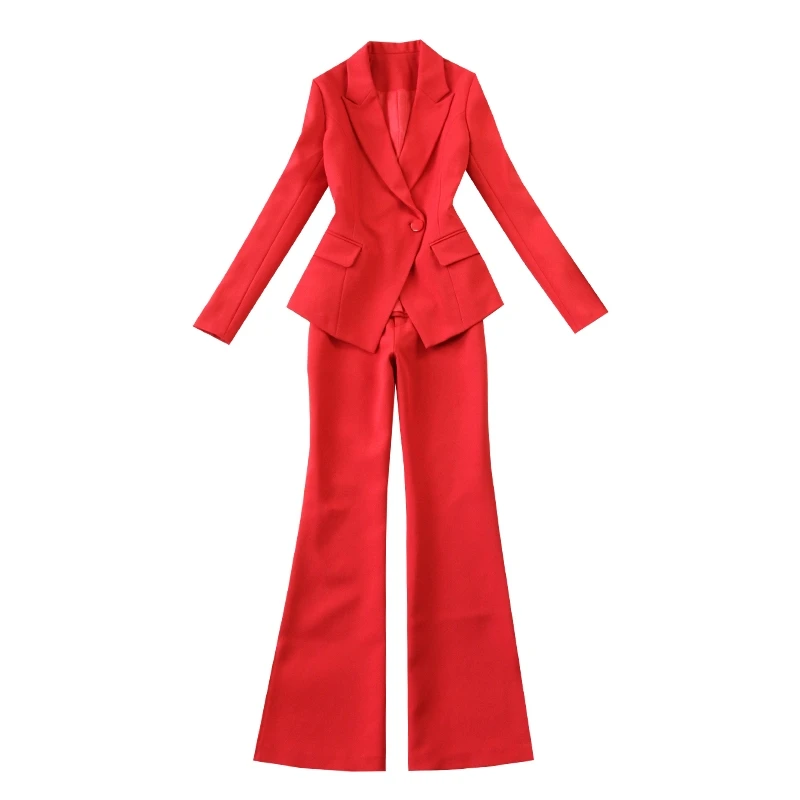 2018 spring summer Business Women 2 Piece interview suit set uniform Long-sleeved Blazer and Pencil Pant Office Lady suits