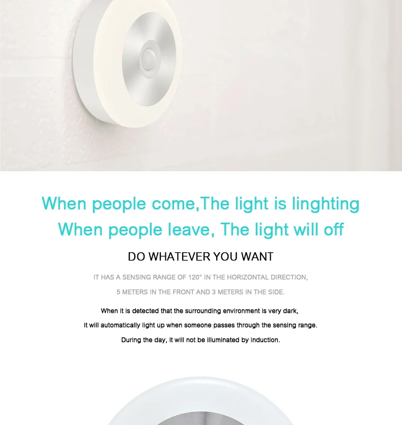 Woodpow LED PIR Body Motion Sensor Night Light AA Rechargeable Induction Lamp Infrared Sensing For Closet Wall Cabinet Corridor (4)