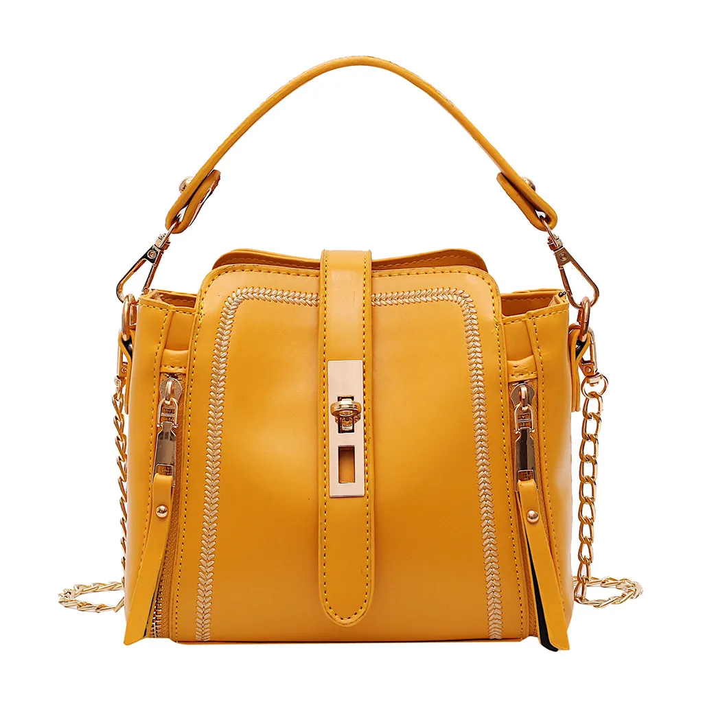 Дизайнерская сумка новые винтажные женские Сумки из искусственной кожи небольшой пакет Женские Простые Женские сумки через плечо# H25 - Цвет: Yellow