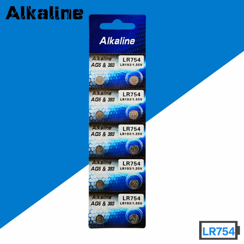 

Free shipping with tracking 100pcs AG5 393A LR48 LR754 15 193 LR48 D309 399 1.55V Button Cell Coin Batteries EE6241 Toys battery