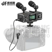 Saramonic CaMixer на штативе и микрофона видеокамеры двойного стерео Bluetooth конденсаторный цифровой микшер 48В Мощность предусилитель для DSLR цифровых зеркальных фотоаппаратов и видеокамер