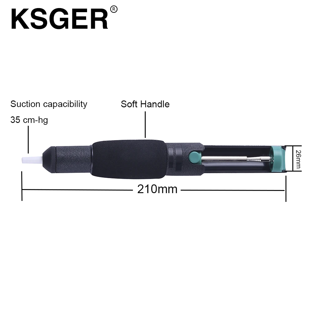 KSGER паяльный насос оловянный Sunction 35cm-Hg всасывающий оловянный сварочный инструмент припой присоска насос для распайки