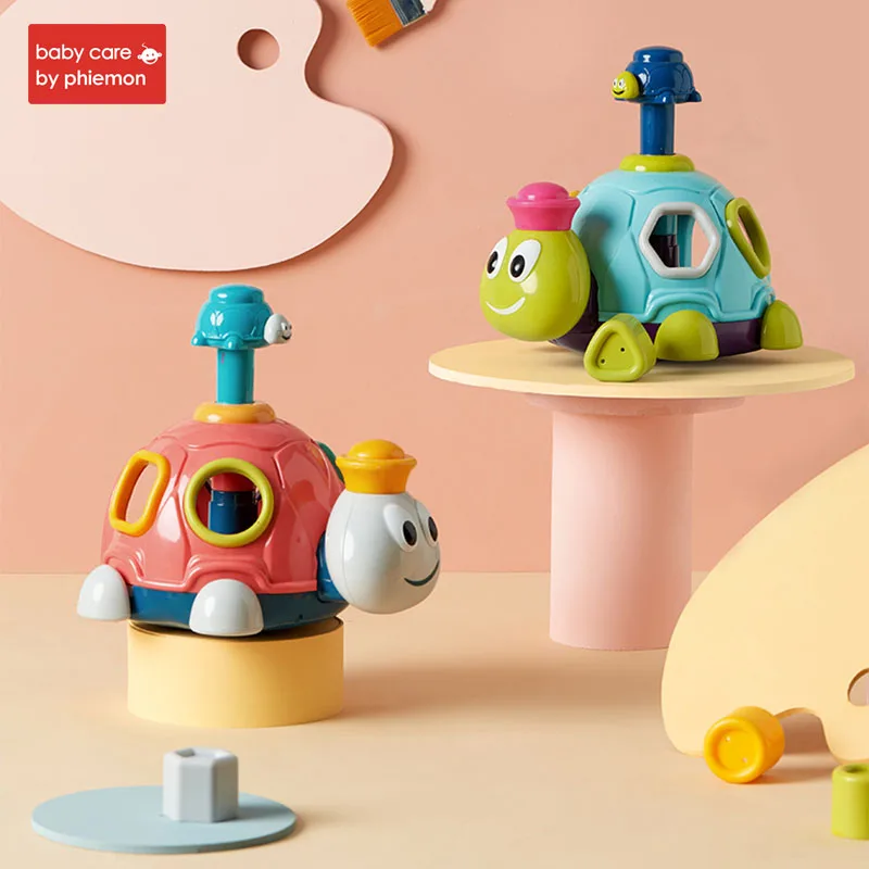 

Baby Geometric Shape Matching Toys Cartoon Tortoise Puzzle Montessori Toy Early Educational Cognitive Math Toy for 12 monthes +