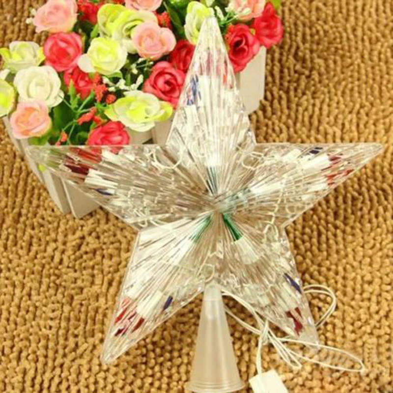 1 pcs Hogar Paradise Color Changing Xmas Christmas Tree Topper Star Shiny Rotating Light Party LED Lamp Decoration 2019 new