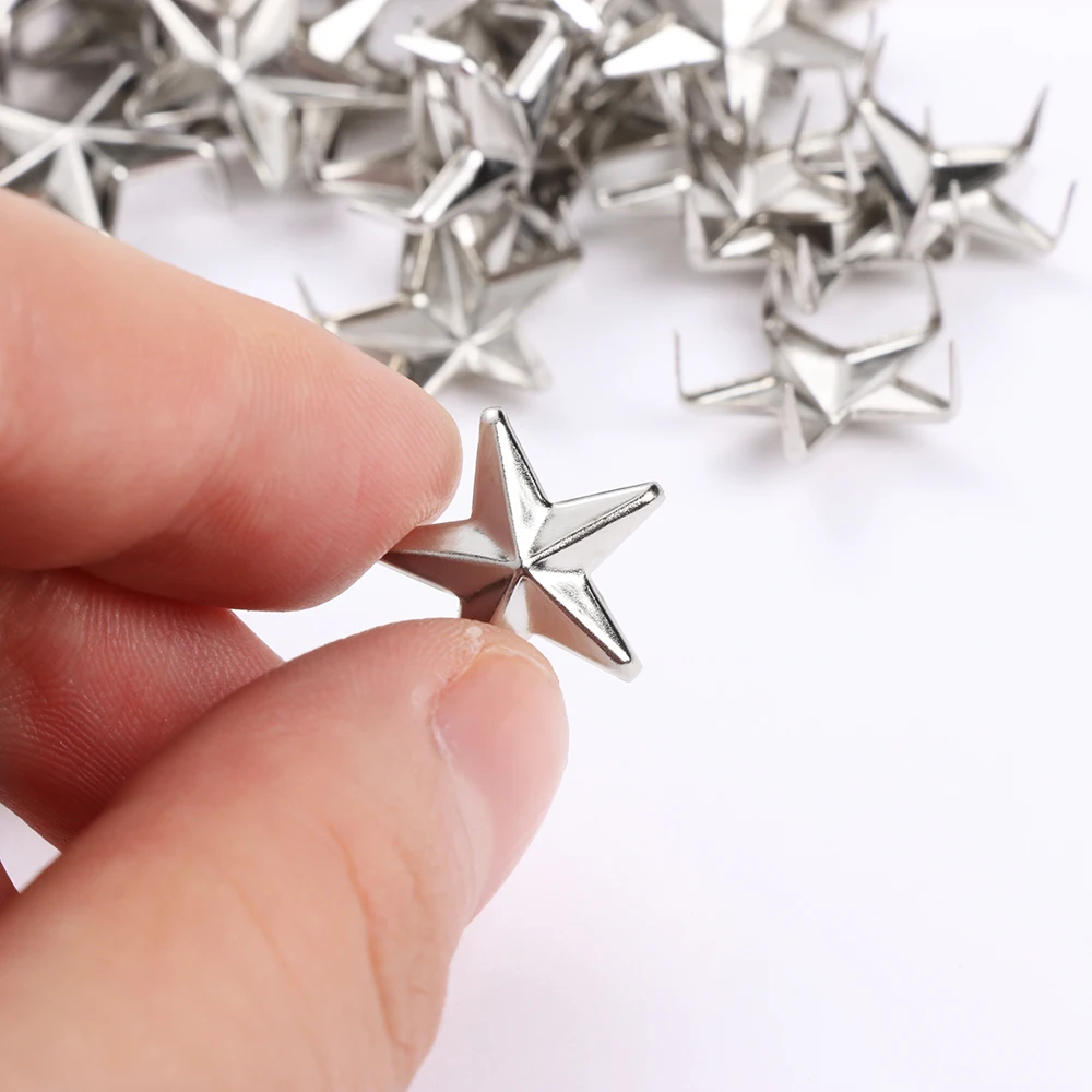 Star Rivets 100pcs 15mm Leather Craft DIY Studs Spikes Spots Nailhead