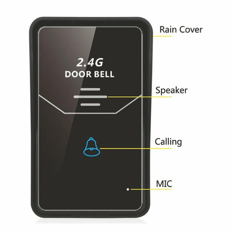 Водонепроницаемый беспроводной дверной звонок 2,4G цифровой беспроводной домофон системы дверной звонок дистанционного разблокировки