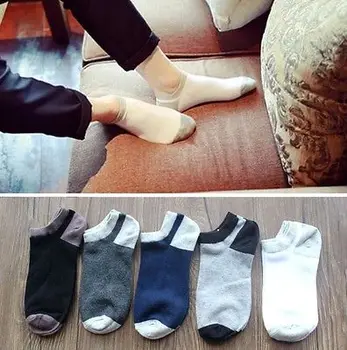 

NEW 5 Pairs Summer Men Ankle Socks Low Cut Crew Casual Cotton Blend Socks Soft