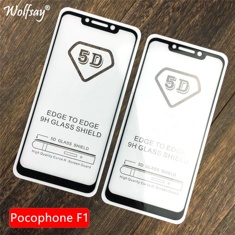 5D полное закаленное стекло Pocophone F1 Защитное для экрана Xiaomi PocoPhone покрытие Little