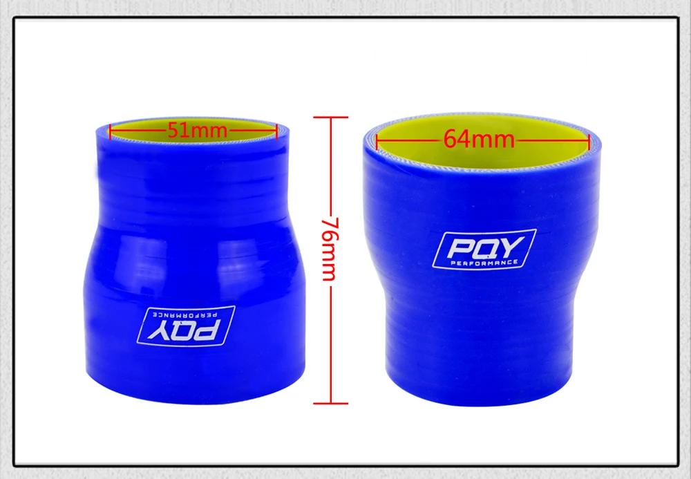Hypertune-синий и желтый "-2,5" 51 мм-64 мм силиконовый шланг прямой Редуктор Joiner муфта HT-SH02025-QY