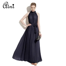 2018 Vestidos пикантные женские летние шифоновое длинное платье женские вечерние Vestido платья Нимфа повесить шеи воротник новый Дешевая одежда Китай