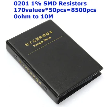 

0201 1% SMD SMT Chip Resistors Assortment Kit 170Values x50 Assorted Sample Book