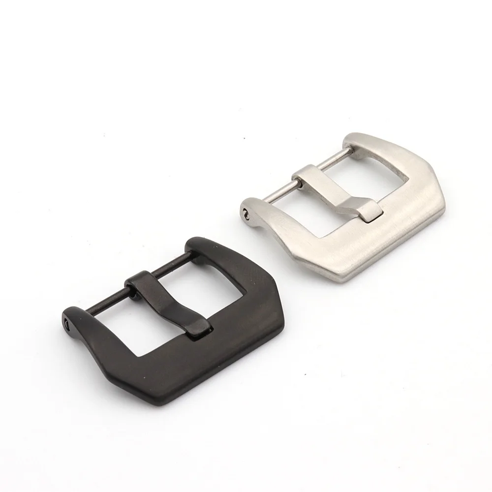 

Wholesale 18 20 22mm Black Silver Pin Buckle Replacement Stainless Steel Watch Band Accessories With Screw Type