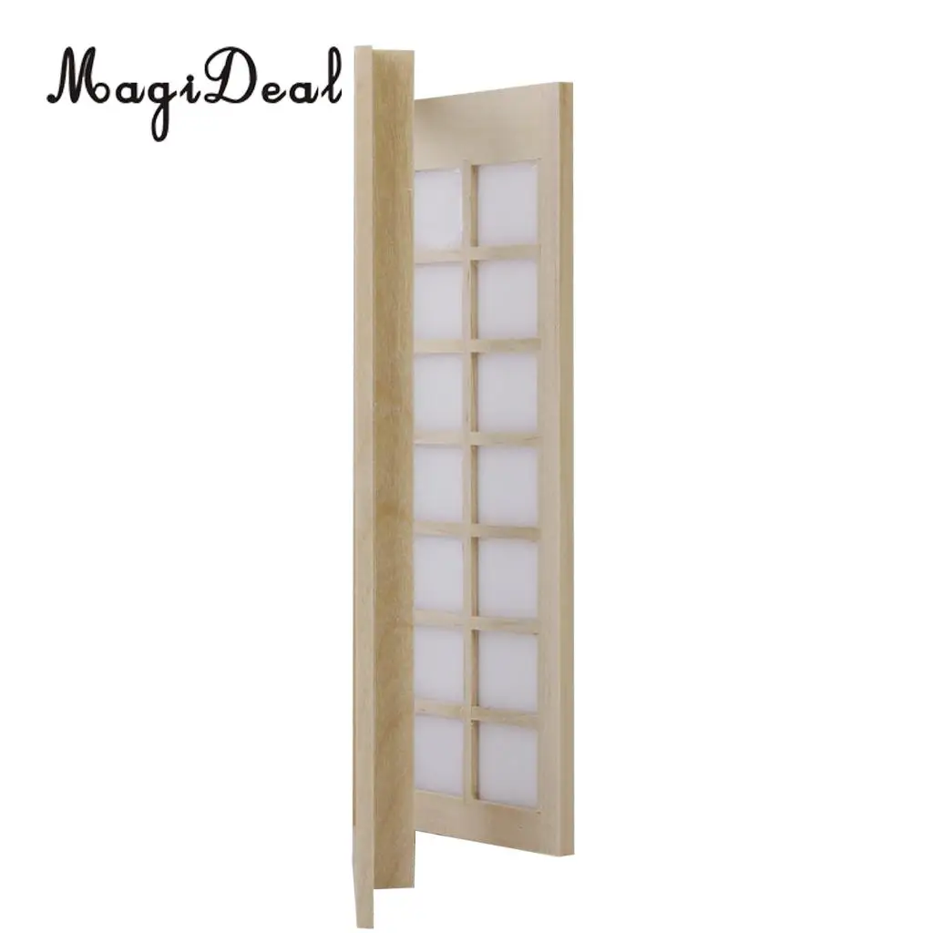1Pc Wooden 14-Squares Unpainted DIY Door for 1:12 Dollhouse Bedroom Kitchen Miniature Furniture Decor Accessory