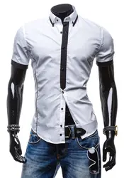 Мужская рубашка классического кроя из грубой саржи, однотонная Базовая рубашка, формальная деловая рубашка с длинными рукавами, белые