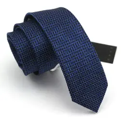 Новинка 2017 года поступления модные галстуки 6 см тонкие галстуки для Для мужчин Повседневное плед галстук Темно-синие высококлассные