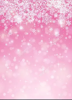 

Pink Snowflake Christmas Backgrounds Vinyl cloth High quality Computer printed party backdrops
