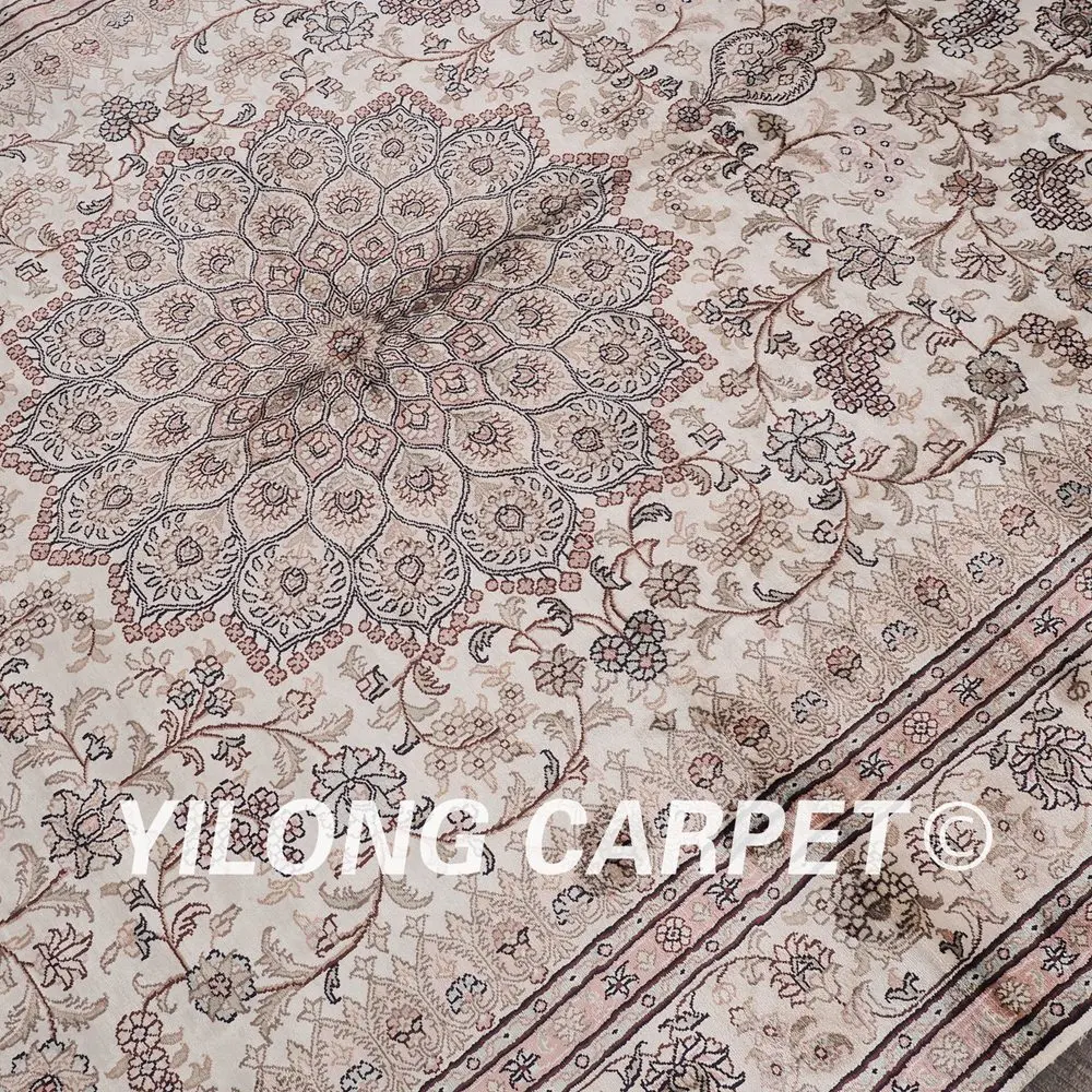 Yilong 6'x9 Тебриз шелковые ковры Vantage изысканные традиционные восточные ручной Тебриз ковер (YHW81B6x9)