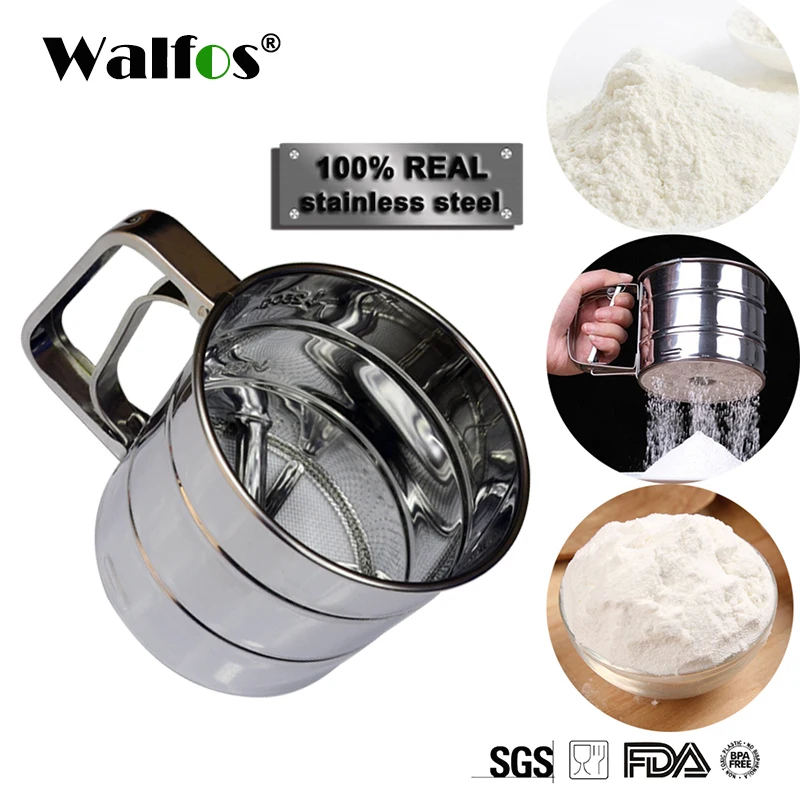 

Free Shipping 1 PC High Quality Sifter Cup Sieve Mesh Powder Flour Sieve Stainless Steel Screen Baking Tools