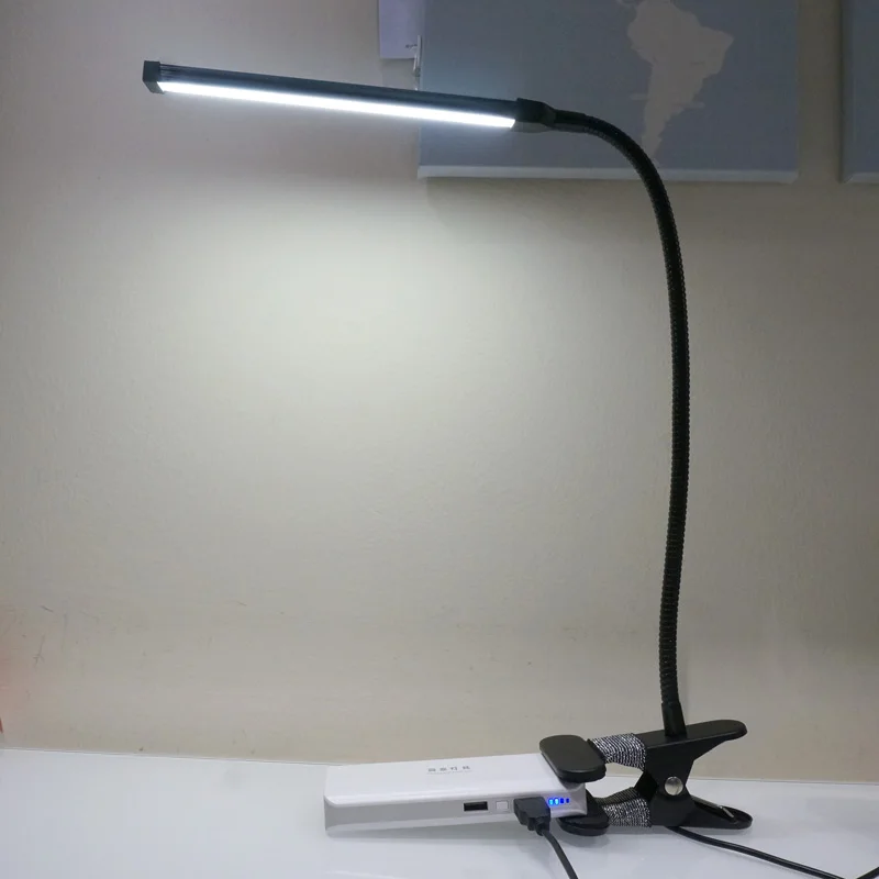 

Bedroom clip Clamp Reading lamp lighting/ Black Single Color Temperature Flexible Gooseneck Office Led Clip Desk Lamp Lighting
