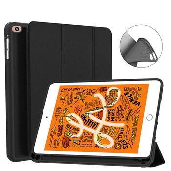 

For New iPad mini 5 Case 7.9" 2019 With Pencil Holder Smart Cloth Texture Soft Silicone Cover For iPad mini 1 2 3 4 Funda Capa