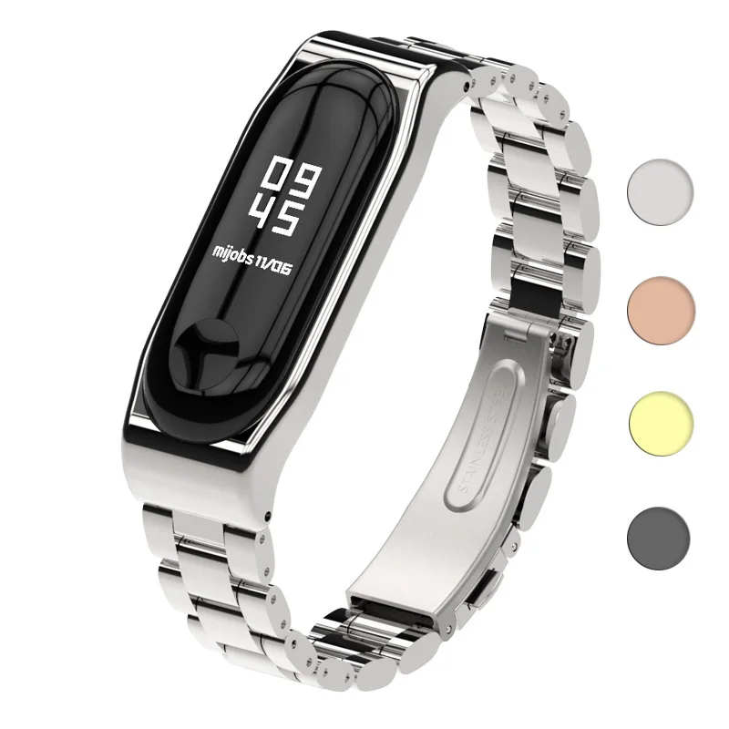 

Metal Strap For Xiaomi Mi Band 3 Straps Screwless Stainless Steel Bracelet Wristband Replace Accessories