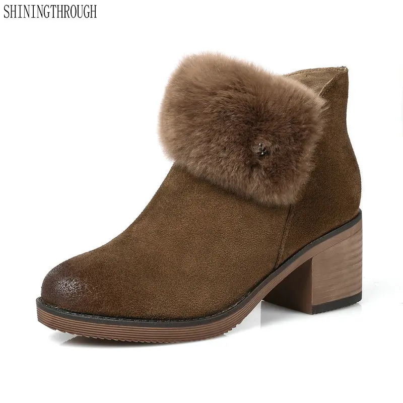 New genuine leather women snow boots thick high heels shoes woman black brown fur casual women ankle boots large size 42 43 цена New genuine leather women snow boots thick high heels shoes woman black brown fur casual women ankle boots large size 42 43 цены онлайн