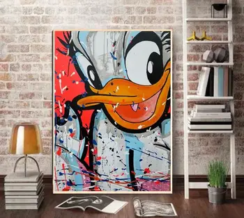 

100% hand painted pop art graffiti artworks carton on canvas for sitting room