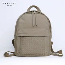 EMMA YAO women backpack mini genuine leather bag Japanese style brand fashion backpack