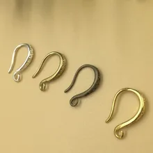20pcs 10x15mm Small Earring Hook Clasp For Diy Jewelry Making Flower Carved Earwire Findings Gold silver Antique bronze color