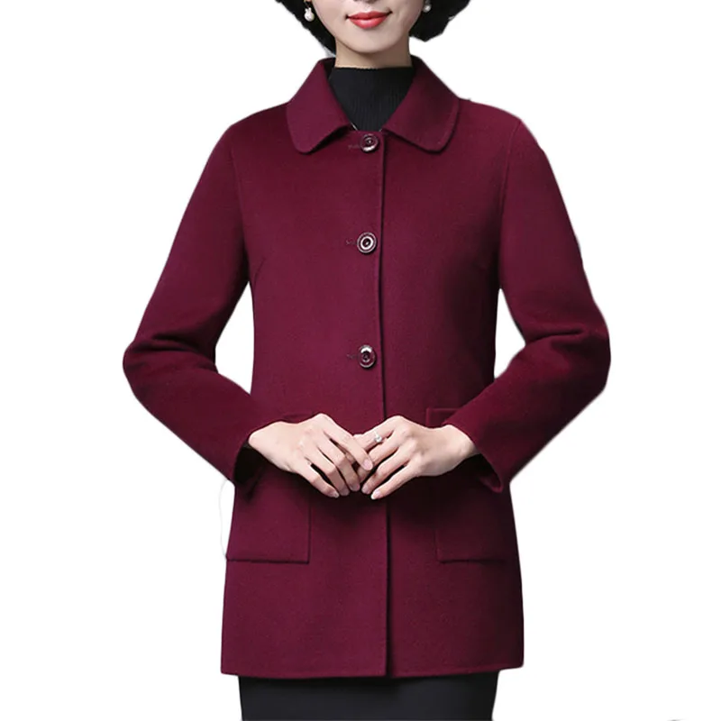 Laine Noble Purple A340 brown Ling breasted green Haut Gamme Unique Manteaux 4xl Manteau Double Fang Plus Lâche De face Femmes Taille Veste xAFBq