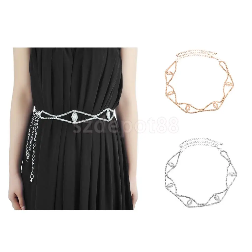

Women fashion Diamante Olivet Beaded Waistband Dress Waist Chain Belt