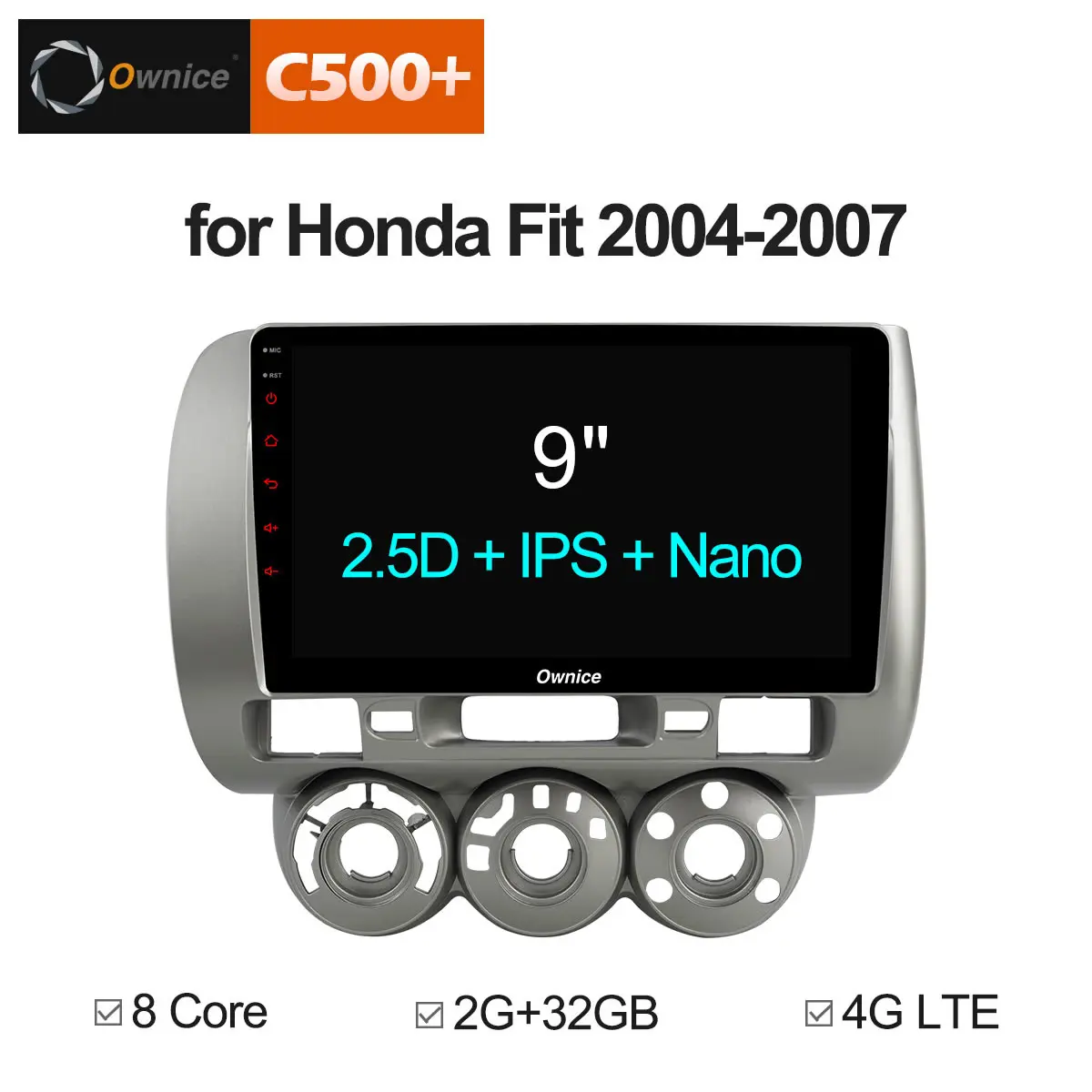 

Frame + android 8.1 9" IPS 8 core 2G ram car dvd player for HONDA FIT JAZZ 2004 - 2007 2 din car stereo tape recorder headunits