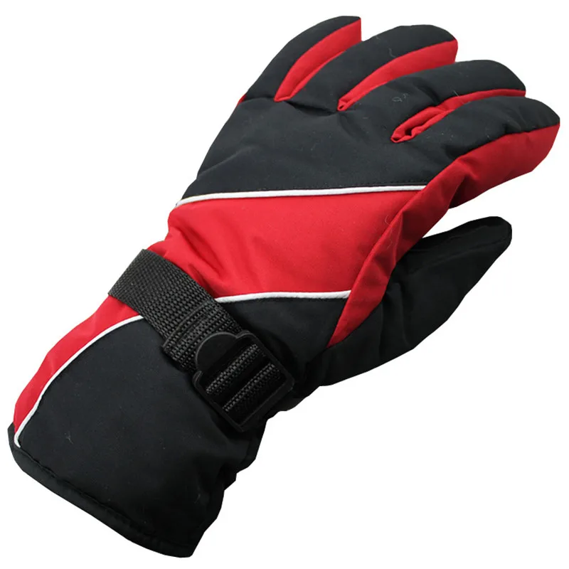 Ветрозащитные велосипедные перчатки, зимние утепленные, регулируемые, на запястье, для велосипеда, полный палец-20 градусов, согревает, большой размер, велосипедные перчатки G057 - Цвет: G057 Red