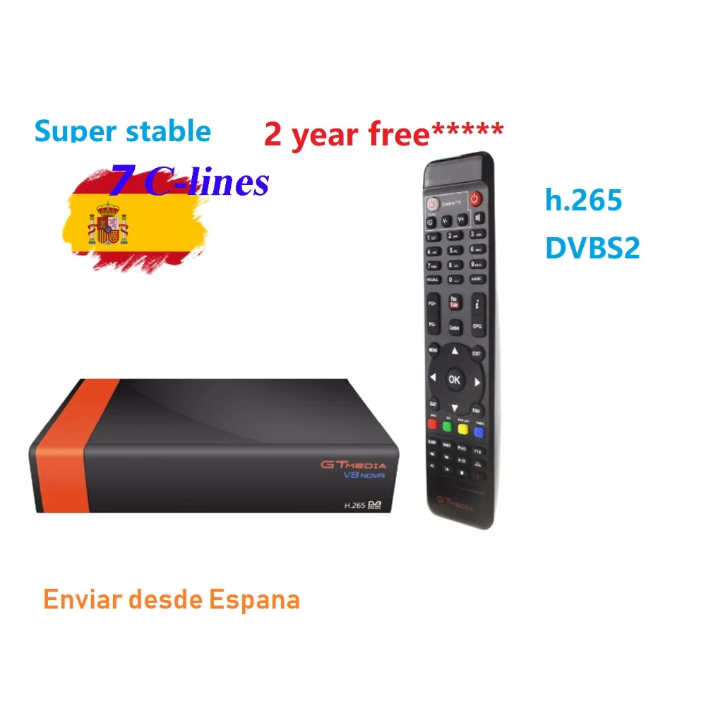 

Receptor Gtmedia V8 Nova built-in WIFI power by freesat v8 super DVB-S2 1 Year Cccam Cline for 1 Year TV Box Same as V9 Super