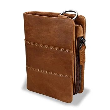 

New Style RFID Casual Genuine Leather Purse Layer Leather Coin Pocket Retro Crazy Horse Leather Mens Wallet