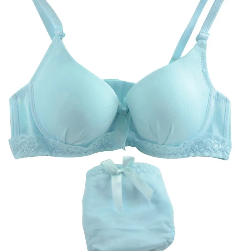 

Womens Sexy Underwear Satin Print Bow Lace Embroidery Bra Push Up Sets/Panties